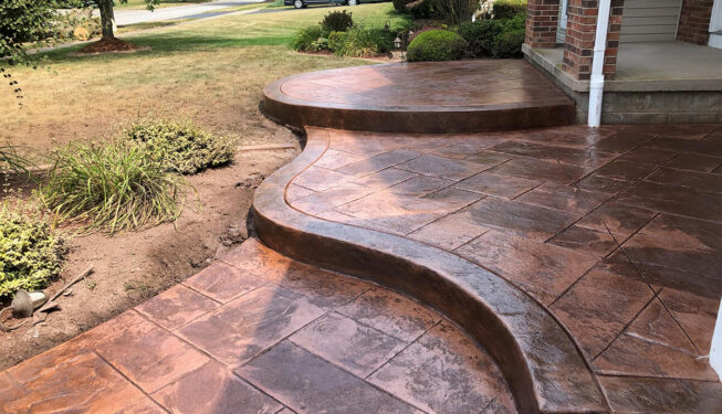 Pattern: Majestic Ashlar Slate - Colors: Brick Oven with walnut and autumn brown borders
