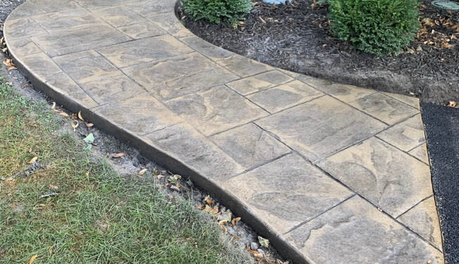 Pattern: Majestic Ashlar Slate - Colors: Creekside Buff with charcoal