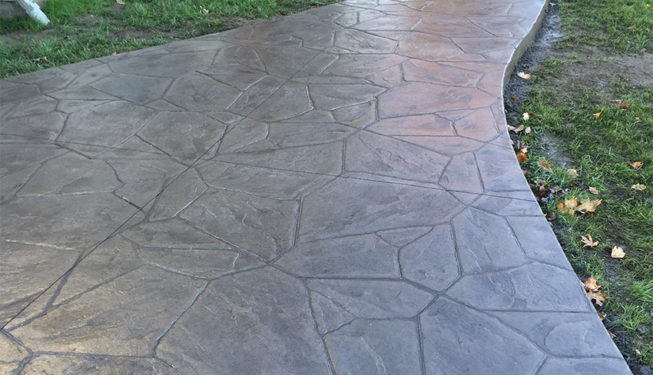 Pattern: Large Random Flagstone - Colors: Portabella With Clear Release