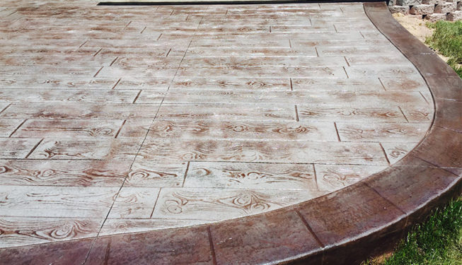 Pattern: Wood Plank - Colors: Stone Harbor With Rust Brown