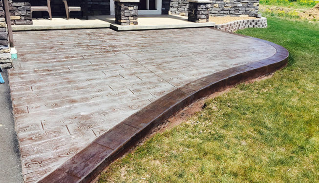 Pattern: Wood Plank - Colors: Stone Harbor With Rust Brown