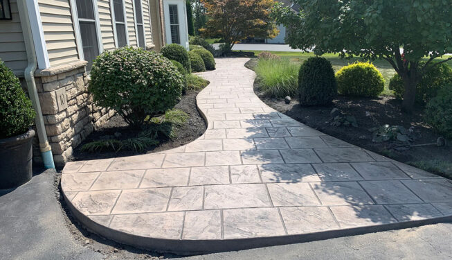 Pattern: Old English Sidewalk Slate - Colors: Creekside Buff with charcoal